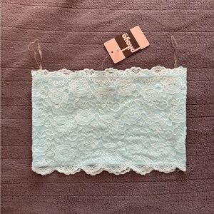 Pitaya Lace Bandeau in Soft Aqua